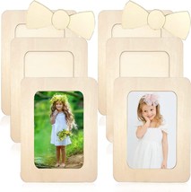 6PCS DIY Wooden Picture Frames for Crafts Unfinished Wood Craft Christmas Wooden - £12.10 GBP