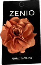 Men&#39;s Floral Lapel Pin Melon Fabric Flower 100% Microfiber Brand Zenio - £10.23 GBP