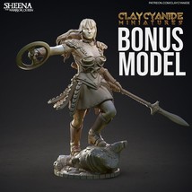 3D Printed Clay Cyanide Large Figure Sheena, Warrior Queen Ragnarok D&amp;D - $2,062.93 MXN