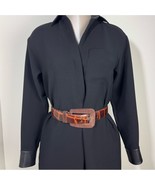 Vintage Echo Wide Embossed Croc Leather Belt with Covered Buckle Size Small - $33.87