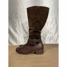 St John’s Bay Brown Suede Leather Knee High Boots Women’s Size 8.5 M - £31.96 GBP