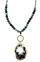 Handcrafted Artisan Druzy Agate Stone Necklace - £17.29 GBP