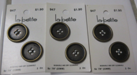 Lot of 6 La Petite buttons New on card (947)  7/8&quot;  ~ Quantity Available ~874A - £1.56 GBP