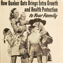 1947 Quaker Oats Health Protection Advertisement Hot Breakfast Cereal DW... - $373.69 MXN
