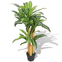 vidaXL Artificial Dracaena Plant with Pot 39.4&quot; Green - £39.79 GBP