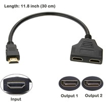 HDMI Splitter Cable Male 1080P to Dual HDMI Female 11.8 Inch - £8.55 GBP