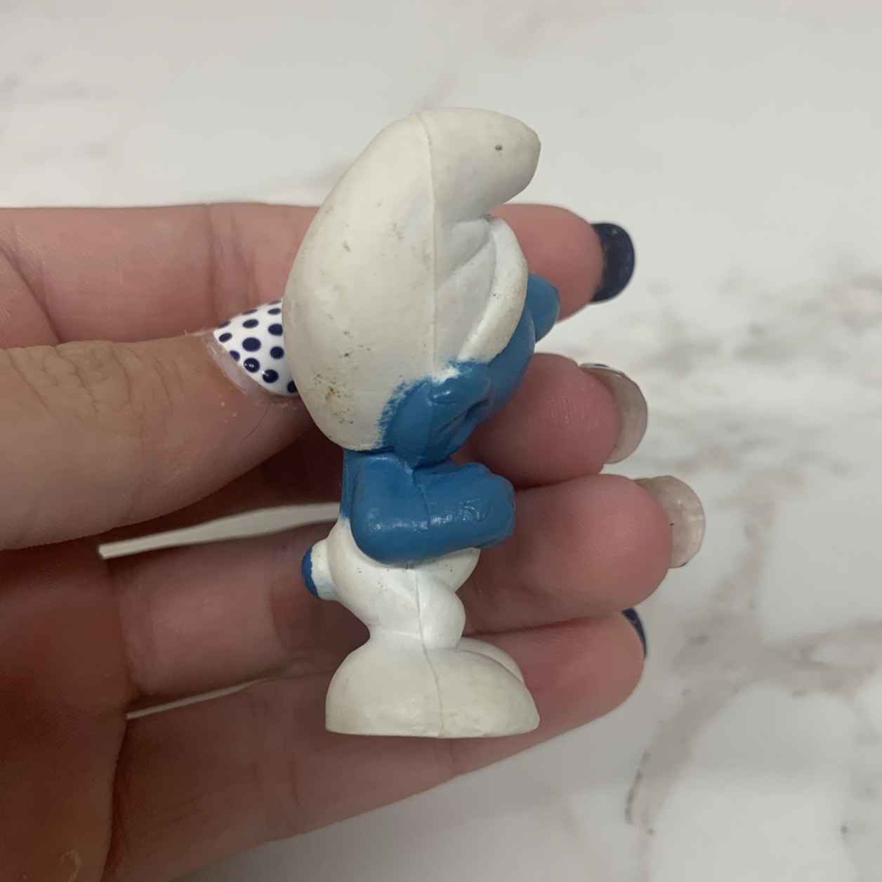 Smurfs Vanity Smurf with Mirror Peyo PVC Figure 1972 vintage Item image 5
