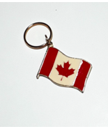 CANADA Flag Red Yellow Maple Leaf Enamel Souvenir Keychain Keyring EUC - £2.93 GBP