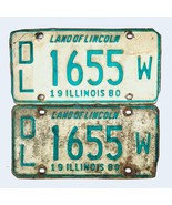 1980 United States Illinois Dealer Passenger License Plate DL 1655 W - $24.27 CAD