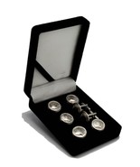 St. Thomas of Acon Masonic Freemason Silver Tux Suit Button Covers Set - £35.37 GBP