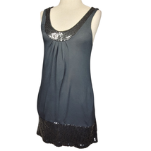 Black Sequin Mini Dress with Pockets Size XS  - £19.90 GBP