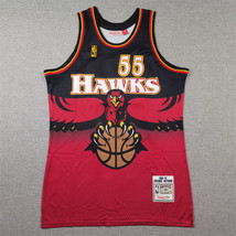 Men&#39;s Dikembe Mutombo #55 Jersey 1996/97 Throwback Red Classics Uniform - $47.20