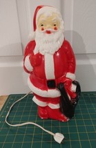 Vintage 1968 Empire Plastics Blow Mold Lighted Santa 13&quot; Tall - Works! - £30.82 GBP