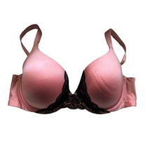 Soma Enhancing Shape Full Coverage Bra Pink with Black Lace Trim Underwi... - £13.63 GBP