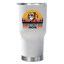 World&#39;s Best Beagle Dogs Mom Tumbler 30oz With Lid Gift For Pet Paw Lover, Pine  - £23.29 GBP