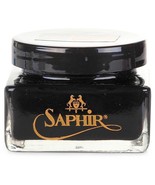 SAPHIR Pommadier BLACK 01 Creme Shoe Boot Polish Square Glass Jar Medail... - €70,82 EUR