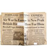 WW2 1940 Newspaper Portland Maine Evening Express War In Europe July 12 ... - €68,55 EUR