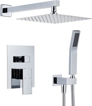 Shower System 10 Inches Rain Shower Combo Set Chrome Wall Mount Faucet Bathroom - $215.99