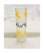 Vintage MCM Libbey&#39;s Frosted 12oz Yellow Stallion/Black Stars Tom Collin... - $12.86 CAD