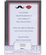 12 Wiltom Lips &amp; Mustache Printable Wedding Engagement Bridal Shower Inv... - $12.11 CAD