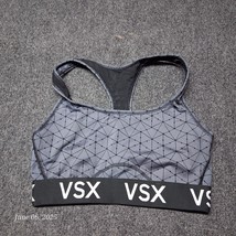VSX Victoria Secret Sport Bra Women Size Medium Gray Geometric Wireless - $24.10 CAD