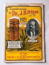 Antique Almanac The DR J. H. McLean Medicine Co. Volcanic Oil in Spanish... - $32.99