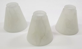 3 Replacement Frosted Glass Cone Globes Fixture Lamp Shades 2-1/8&quot; Fitter - £11.60 GBP
