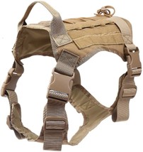 Tactical Dog Harness for Medium &amp; Large Dogs No-Pull Adjustable Vest w Handle - £28.82 GBP