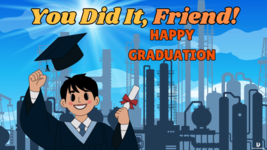 Ecard for Graduation Day - Title: You Did It, Friend! - $37.82 MXN