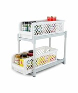 My Home 6 Inch Wide 2-Tier Sliding Basket Drawers - Gray/White - $351.93 MXN