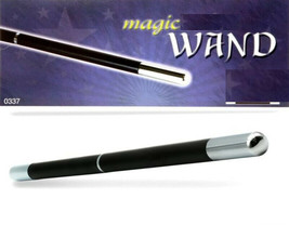PRO Magic Wand DELUXE 13.5&quot; Classic Black Wood CHROME Tips MID-SPLIT Hea... - £35.65 GBP