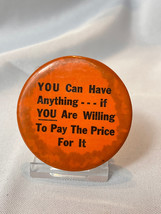 Vtg Celluloid Mirror You Can Have Anything Pay The Price For It Orange B... - $29.65