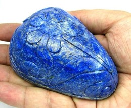 Rare Huge Size 1625ct Lapis Lazuli MUGHAL Hand Carved Pear Gemstone ART - £67.34 GBP