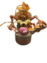 Vintage 1996 Warner Bros Taz In Cookie Jar Christmas Ornament Plastic 3.5” Tall - £9.26 GBP