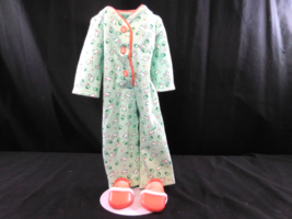 American Girl Doll Kit One Piece Pajamas Scottie Dog Rear Flap Green Retired - £23.48 GBP