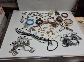 Vintage costume jewelry lot bracelets earrings and other assorted treasures - £27.77 GBP