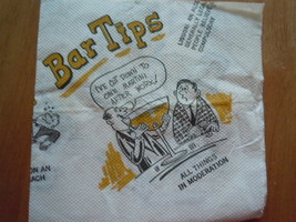 Vintage Bar Tips Cartoon Drink Napkin Napkins by Distinction By Beach Pr... - £2.39 GBP