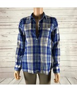 J.CREW Women&#39;s Blue Plaid Popover Oversized Shirt - £13.18 GBP