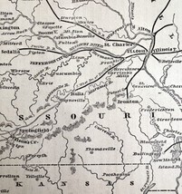 Civil War Map Western Dept Missouri Campaign 1862 Victorian Military DWY3 - £31.96 GBP