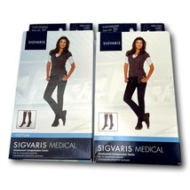 Sigvaris Compression ​Socks Lot 2 Black Closed Toe Womans Size SS 233CSS... - $39.15