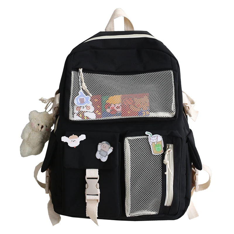 JOYPESSIE Kawaii Nylon Women Backpack Fashion Waterproof Ruack for Teen Girls Sc - £105.80 GBP