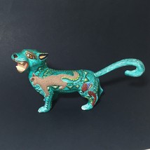 Jaguar Alebrije with Relief Carving of Armadillo and Coyote Included in Design. - £353.90 GBP