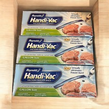 Reynolds Handi-Vac Vacuum Freezer Bags 9 1 Gallons Bags Sealed Lot Of 3 Boxes - $34.04