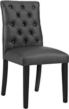 Black Modern Tufted Button Faux Leather Upholstered Parsons Dining Chair From - £94.35 GBP