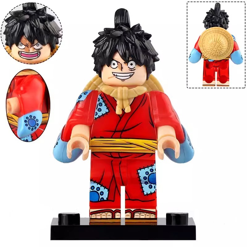 8pcs One Piece Wano Arc Luffy Zoro Sanji Yamato Nami Chopper Minifigures Set Building Toy
