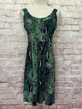 DVF Diane Von Furstenberg FERDON Dress Green Python Snake Silk Jersey Size 2 - £43.95 GBP