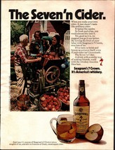 1974 Print Ad of Seagram&#39;s Seven 7 Crown American Whiskey Blend &#39;n Cider... - $25.05