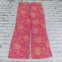 Banana Republic Pants Womens Medium Pink Orange Floral Sleep Lounge Pull On - £15.55 GBP