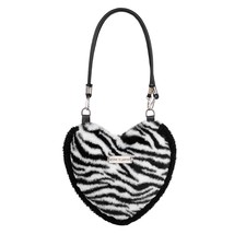Bags for Women Heart Shape Plush Handbag Autumn Winter Warm Female Top-handle Ba - £20.56 GBP
