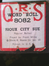 Antique Music Roll Piano Player Organ 8082 Sioux City Sue Sheet Folk Music - £15.65 GBP